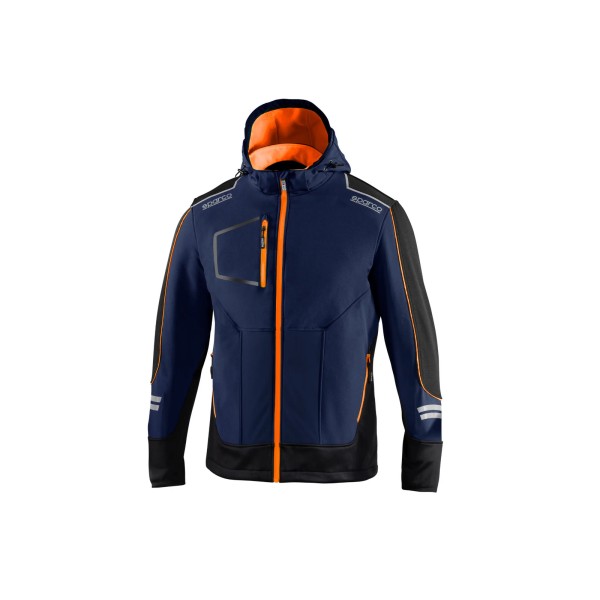 Sparco technická softshell bunda York, farba: modro-oranžová