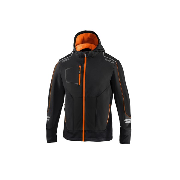 Sparco technická softshell bunda York, farba: čierno-oranžová