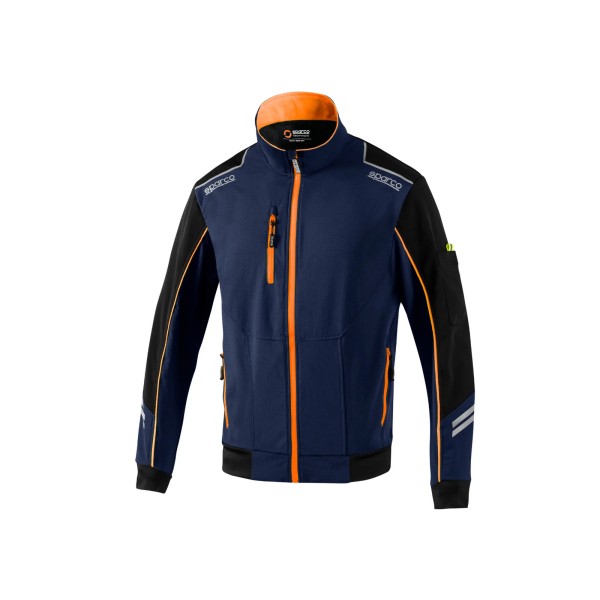 Sparco technická softshell lehká bunda, farba: modro-oranžová