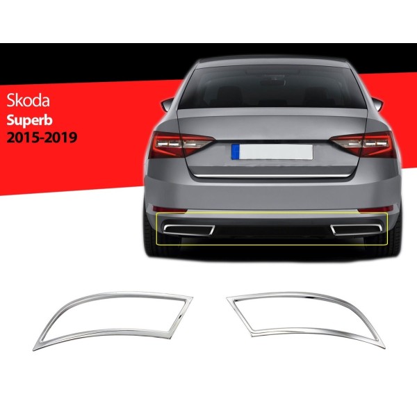 Škoda Superb III 2015-2019 - Nerez rámčeky koncoviek výfuku