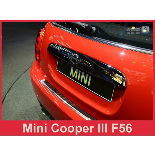 Kryt prahu zadných dverí Mini Cooper III F56 - nerez / červený karbon