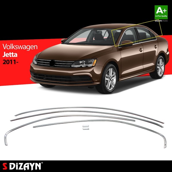 Nerez lišty hornej hrany okien dverí Volkswagen Jetta A6