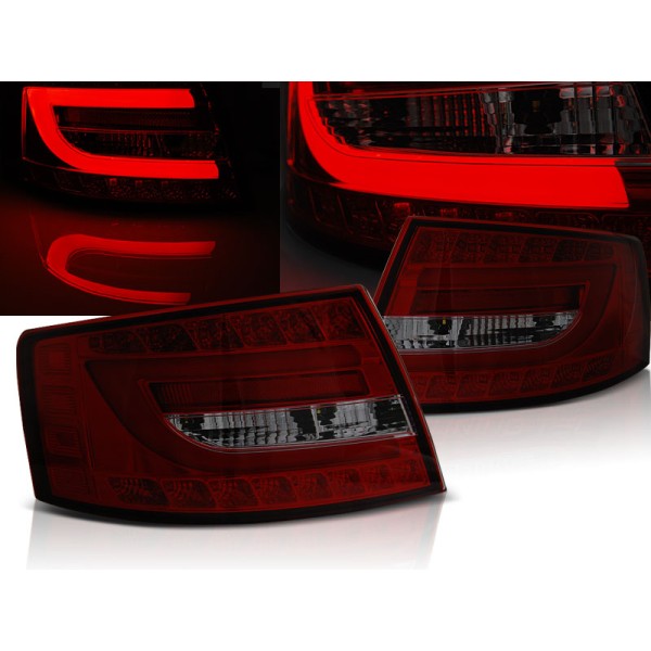 AUDI A6 C6 SEDAN 04-08 - zadné LED svetlá červeno dymová 6-pin LED BAR