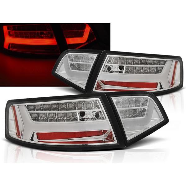 AUDI A6 08-11 SEDAN - zadné LED svetlá chrom LED BAR s dynamickým blinkerom