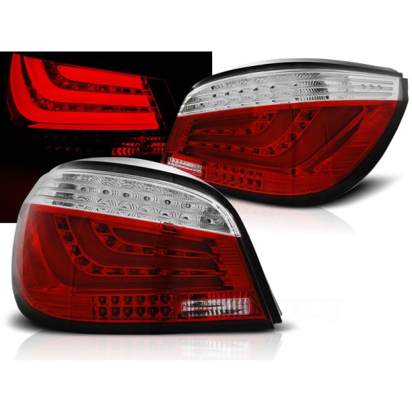 BMW E60 03-07 SEDAN - zadné LED svetlá červeno biela LED BAR