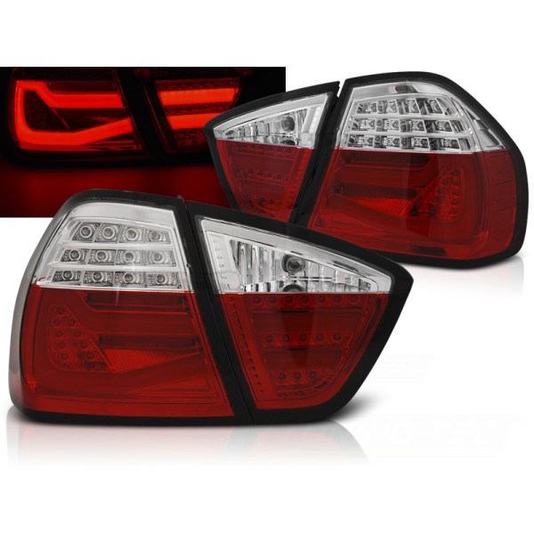 BMW E90 05-08 SEDAN - zadné LED svetlá červeno biela LED BAR