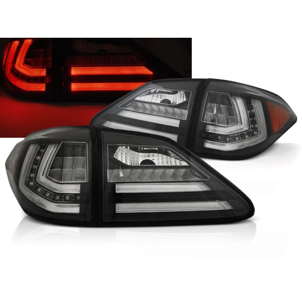 LEXUS RX III 350 09-12 - zadné LED svetlá čierna LED BAR s dynamickým blinkerom