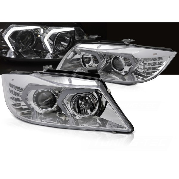 BMW E90/E91 2005-2008 - predné LED svetlá CHROMOVÉ