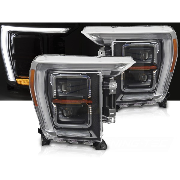 FORD F150 MK14 2020-2023 - predné svetlá FULL LED čierna DRL SEQ