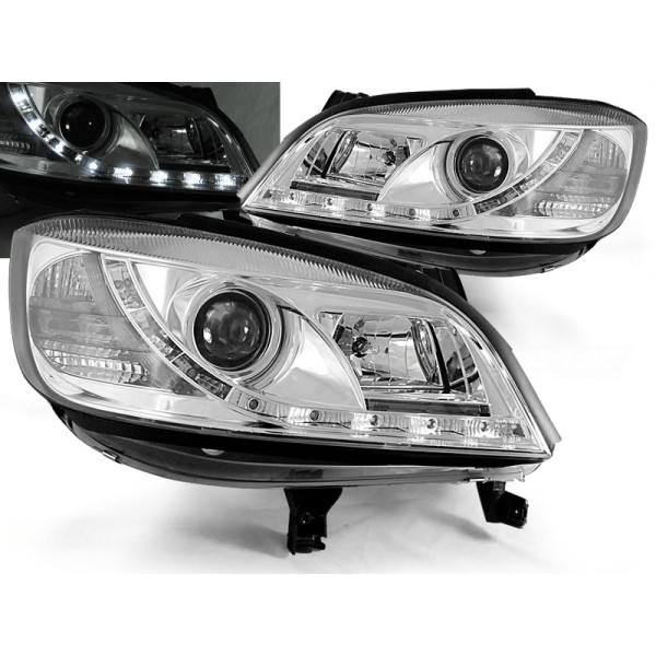 OPEL ZAFIRA 99-05 - predné chrom svetlá s LED svietením