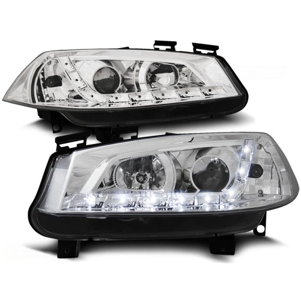 RENAULT LAGUNA II 02-05 - predné chrom svetlá s LED svietením