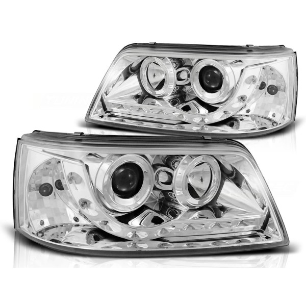 VW T5 03-09 - predné chrom svetlá s LED svietením