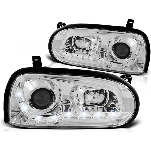 VW GOLF 3 91-97 - predné chrom svetlá s LED svietením