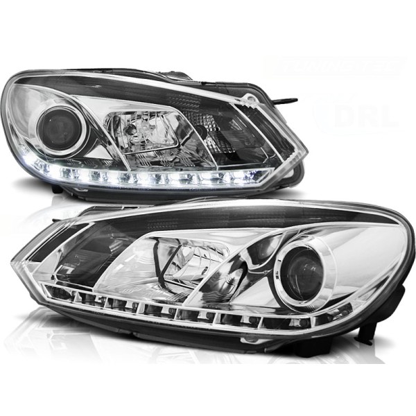 VW GOLF 6 08-12 - predné chrom svetlá s LED denným svietením