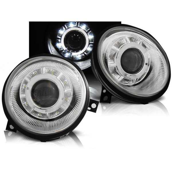 VW LUPO 98-05 - predné chrom svetlá s LED svietením