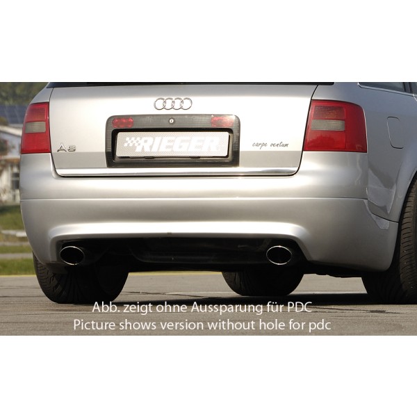 Rieger spoiler pod zadný nárazník S6-Look pro Audi A6 4B avant pred faceliftom r.v. 01/97-06/01, plast ABS bez povrchovej úpravy