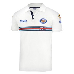 Sparco polokošeľa s pruhom Martini Racing, farba: biela