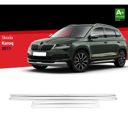 Nerez + ABS lišty dverí Škoda Karoq