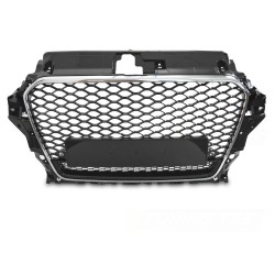 Audi A3 8V 2012-2016 - Predná maska ČIERNA LESKLÁ s chróm rámčekom s PDC