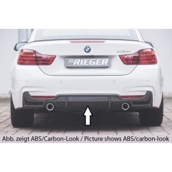 Rieger vložka zadného nárazníka (pouze 435i) pro BMW rad 4 F32, F33, F36 coupe (3-dver.), gran coupe (5-dver.), kabriolet vr. faceliftu, plast ABS bez povrchovej úpravy, pre orig. koncovky na oboch stranách (435i/440i look) vr. mřížky