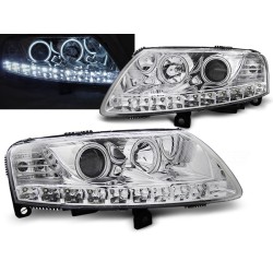 Audi A6 04-08 - predné chrom svetlá s LED svietením a CCFL ANGEL EYES