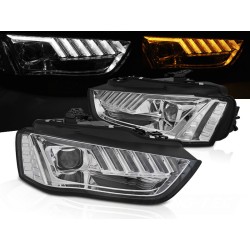 AUDI A4 B8 12-15 - predné chrómové svetlá s LED svietením