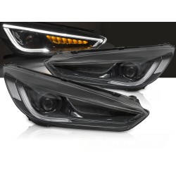 FORD FOCUS MK3 2014-2018 - predné svetlá LED čierna DRL