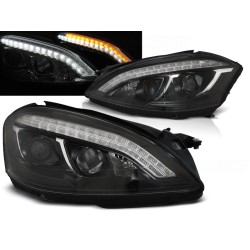 MERCEDES W221 05-09 - predné čierna svetlá pre xenon s LED svietením