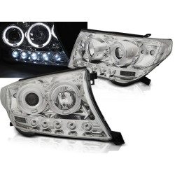 TOYOTA LAND CRUISER FJ200 07-12 - predné chrom svetlá ANGEL EYES s LED svietením