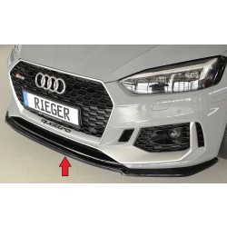 Rieger lipa pod predný nárazník pro Audi RS5 B9, F5 kupé, 03/17-02/20, plast ABS lakovaný do čiernej lesklej farby